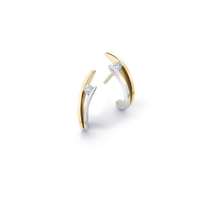 Gouden oorknoppen model 38 met  0.06 crt