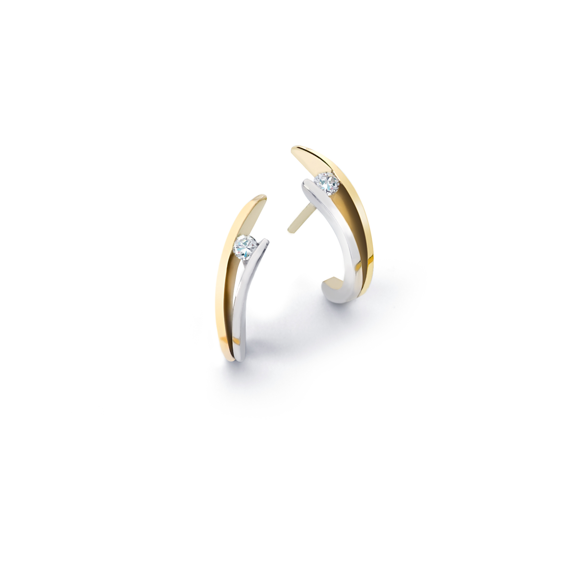 Article_3003118_Orig_1.jpg Gouden oorknoppen model 38 met 0.06 crt - Afbeelding 1