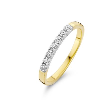 Gouden ring briljant 7 x 0,02 crt.