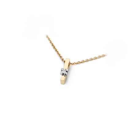 Gouden hanger met briljant 0,04 crt.